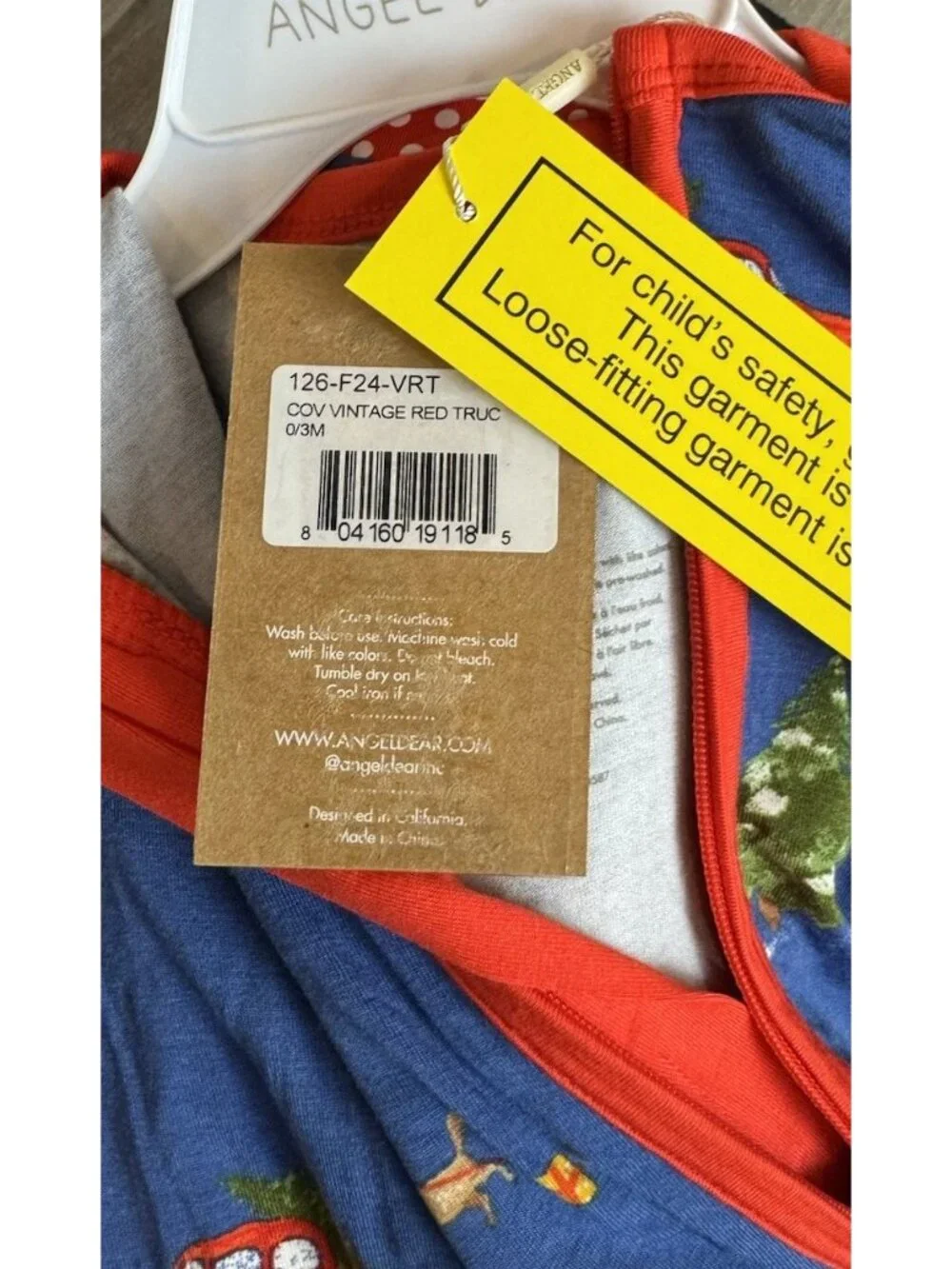 Angel Dear Baby 0-3 months Red Truck Convertible Romper NWT Christmas Holiday